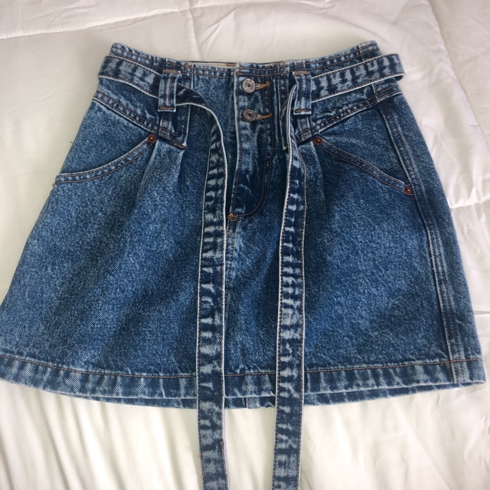 Abercrombie and Fitch, Natural rise denim skirt.